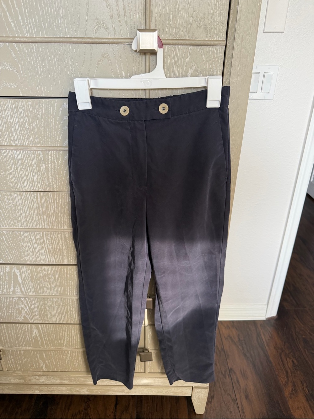 Mango Black Straight Leg Pants with Button Waist